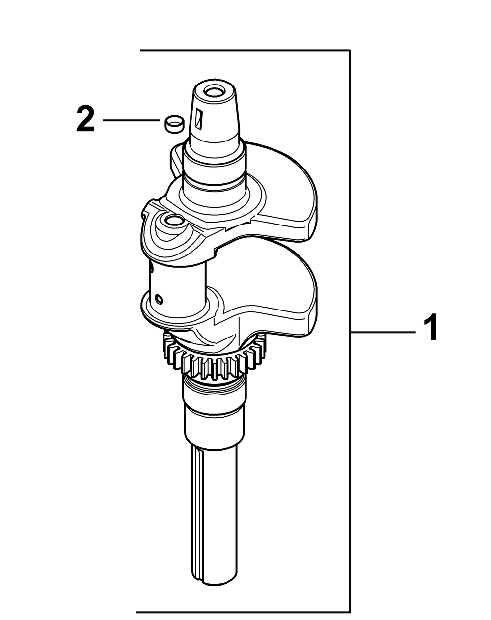 Kohler Cv750-0028 Crankshaft Diagram and Parts List for M60-KH 53AH8CT6050-30HP-OHV Cub Cadet Lawn Tractor